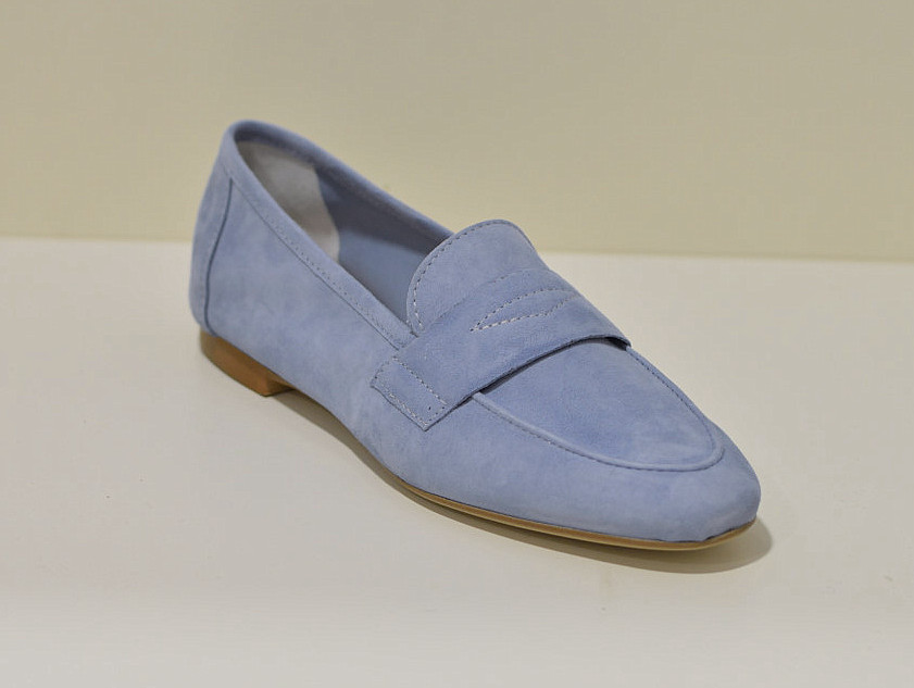 Gianluca Pisati Moccasins / Loafer Abete aus feinstem Wildleder (Gamsleder) in Jeans Blau