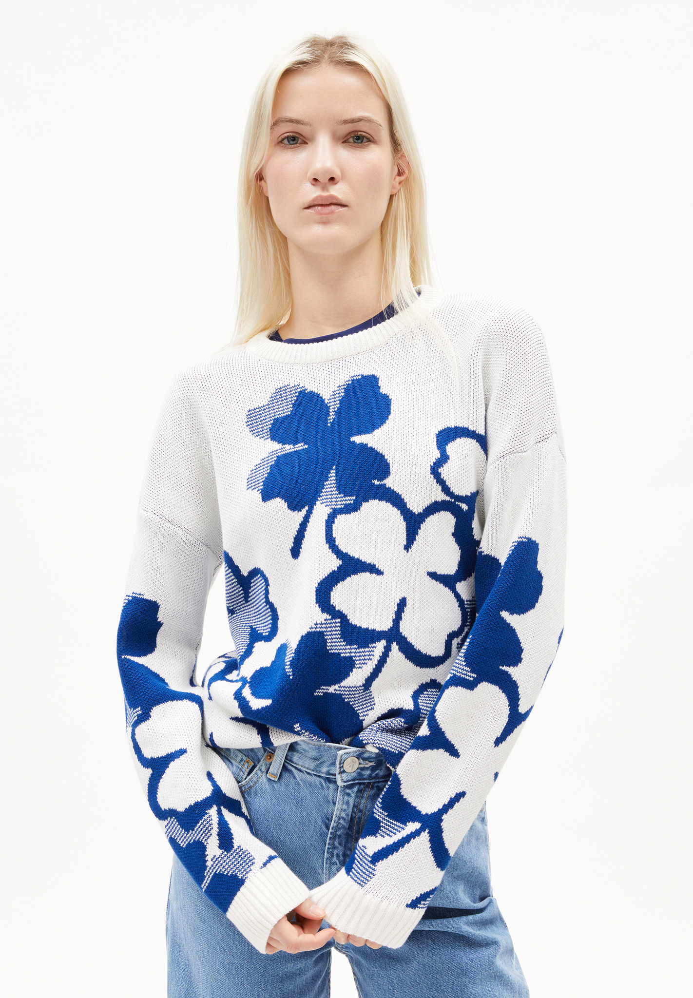 Armedangels OLESSYAA CLOVER  Pullover aus Bio-Baumwolle lapis blue oatmilk