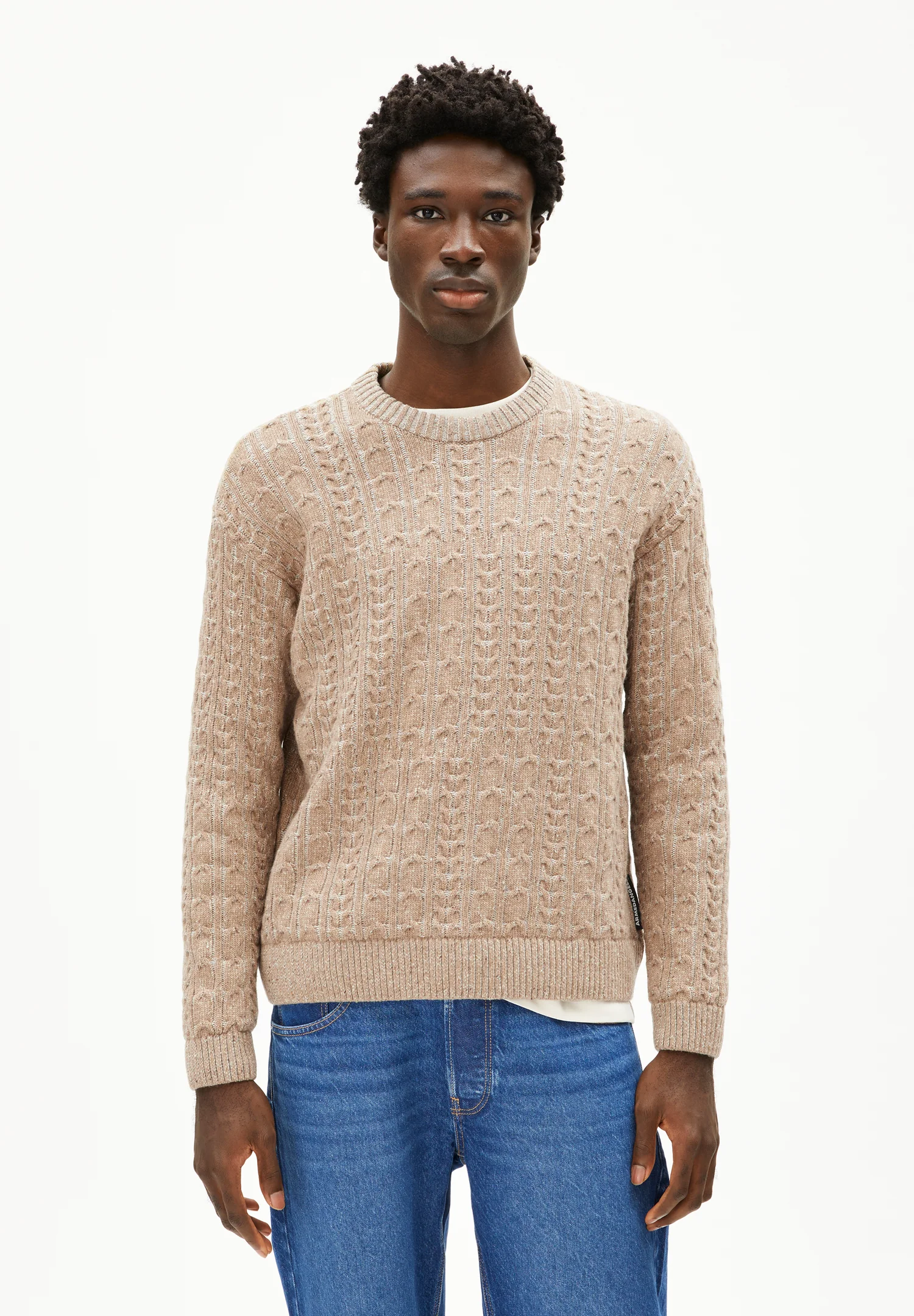 Armedangels DAAKO Pullover aus Bio-Baumwoll / Woll Mix in melange camel Armedangels DAAKO Pullover aus Bio-Baumwoll / Woll Mix in melange camel