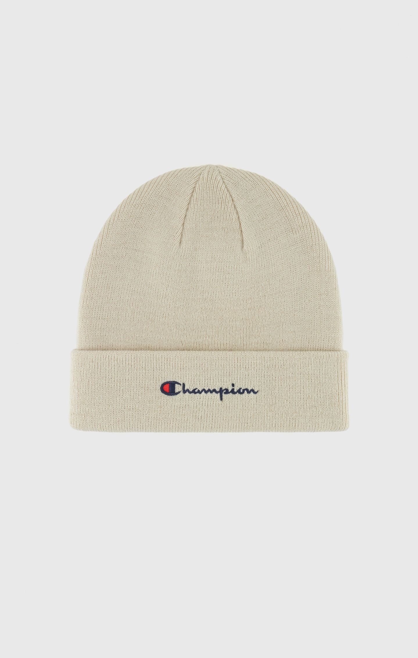 Champion  Wollweiß Strick-Beanie mit Logo-Schriftzug / Unisex Mütze