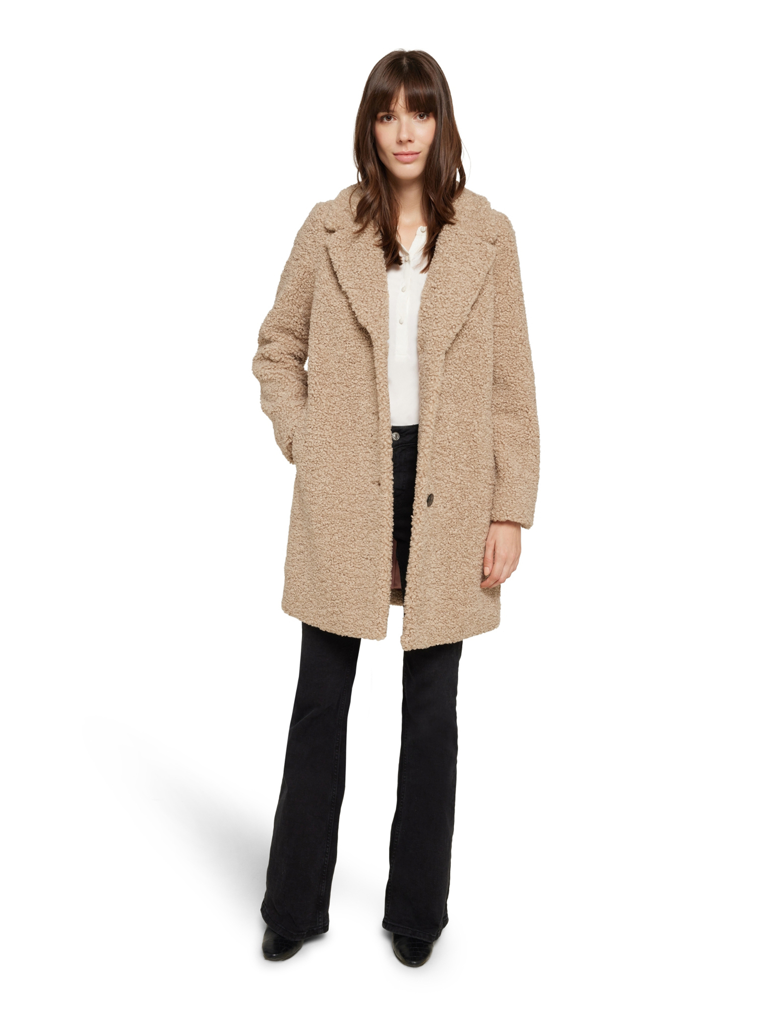 RockandBlue Mantel Diddi Coat in Warm Beige / Kunstfell Mantel