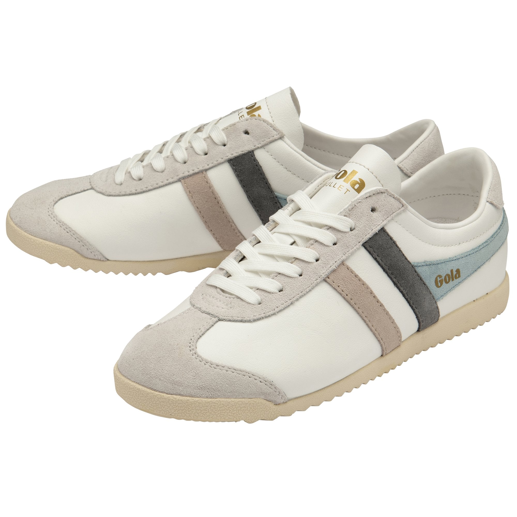  Gola Classics Women's Bullet Trident Trainers White/Powder Blue/Blossom