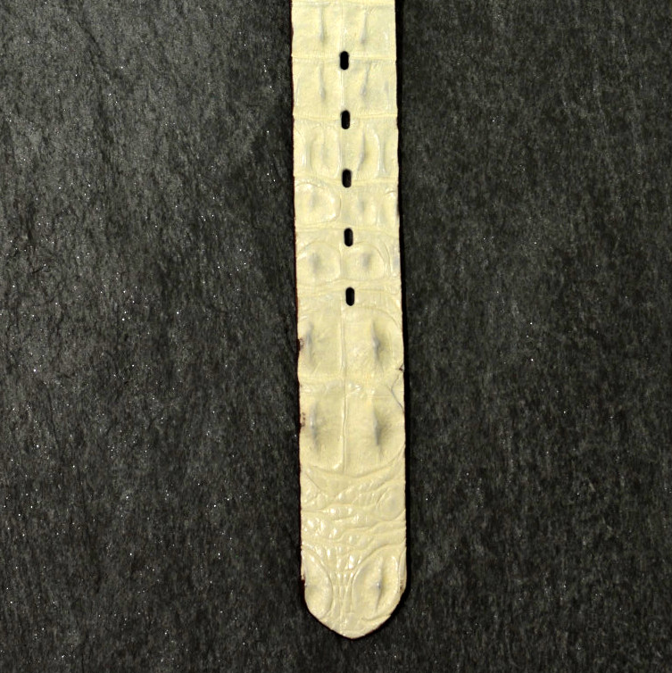 Fausto Colato Krokodilleder-Gürtel Sonderbreite 4,5cm in off white / bones