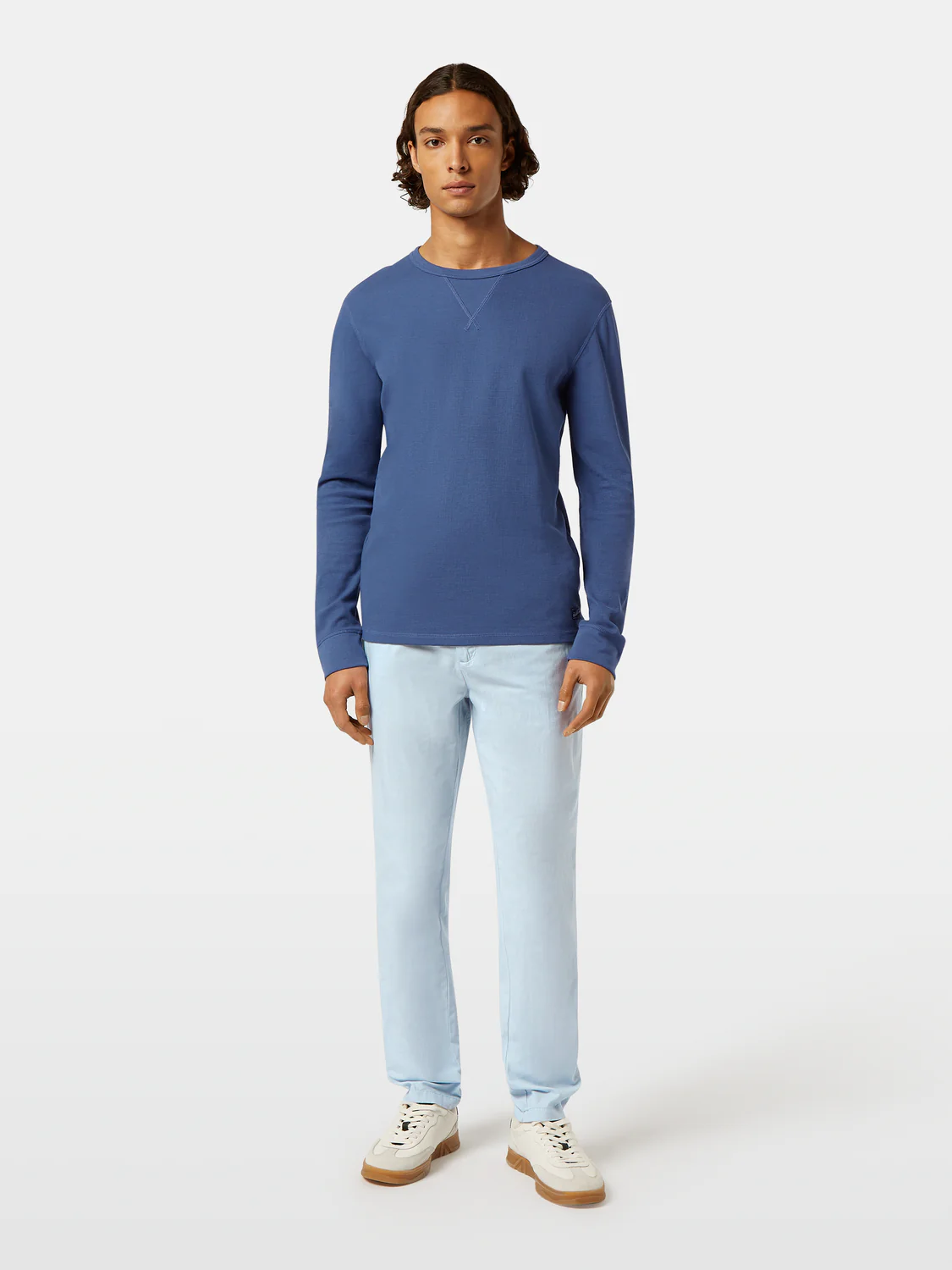 Scotch&Soda Warren Joggers Pant Baumwoll / Leinen Hose in Light Shirting Blue
