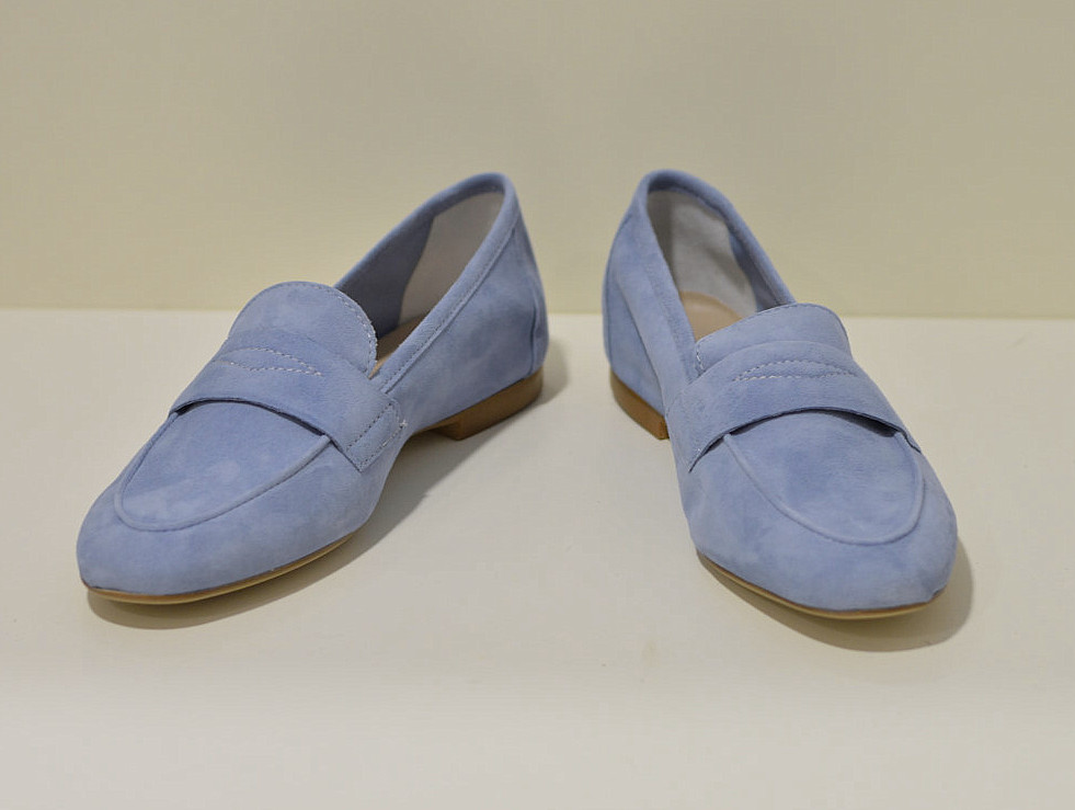 Gianluca Pisati Moccasins / Loafer Abete aus feinstem Wildleder (Gamsleder) in Jeans Blau