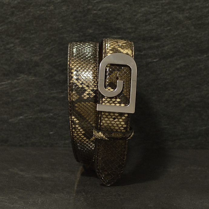 Reptile´s House Pythonleder-Gürtel Schlangenleder Breite 4,0 cm in marrone / roccia
