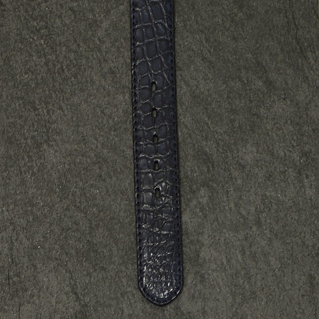 Fausto Colato Gürtel aus Alligatorleder Breite 4,0 cm dunkelblau