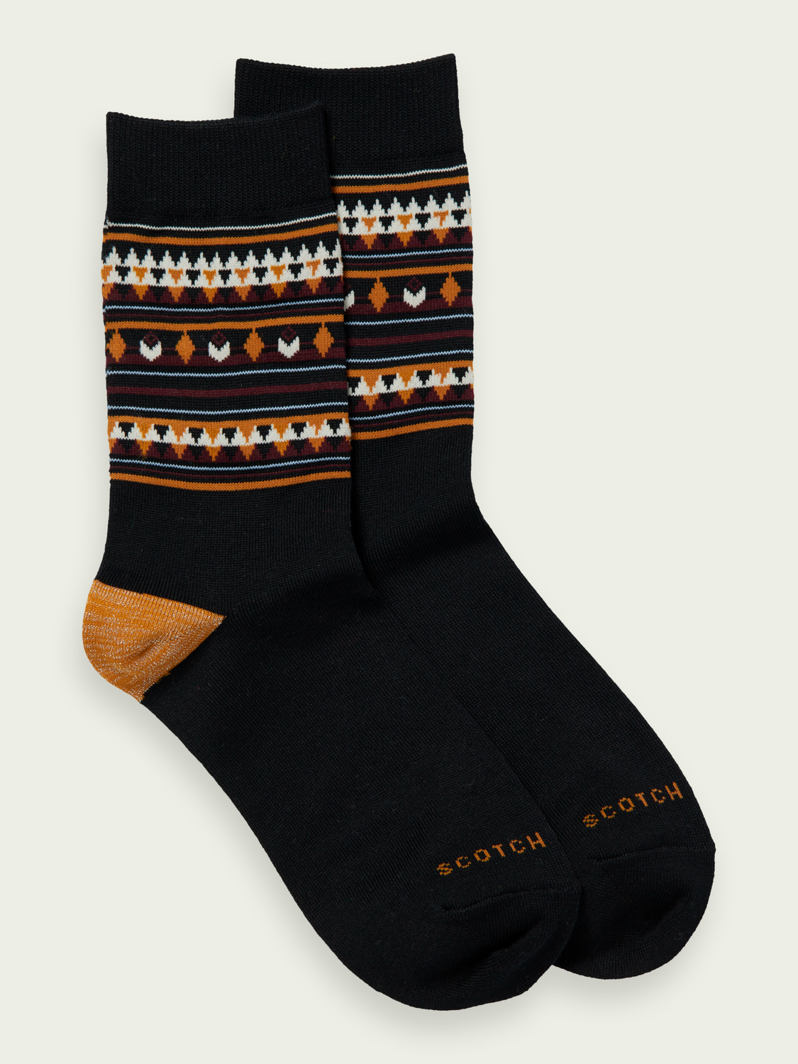 Scotch&Soda festliche Damen Socken in Fair Isle Black Sky