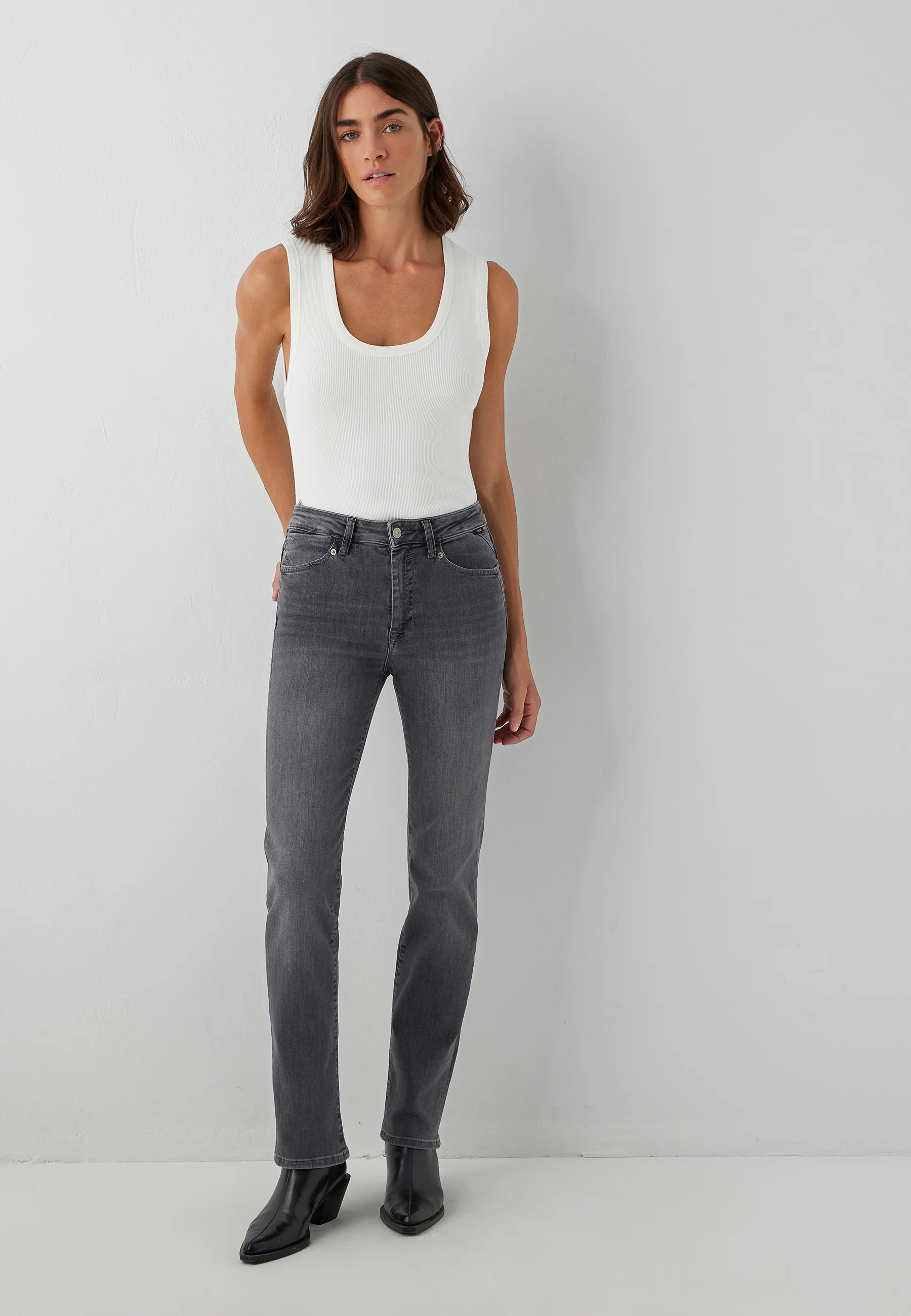 Mavi Jeans KENDRA | Mid-rise, Straight Leg LT Smoke Brushed
