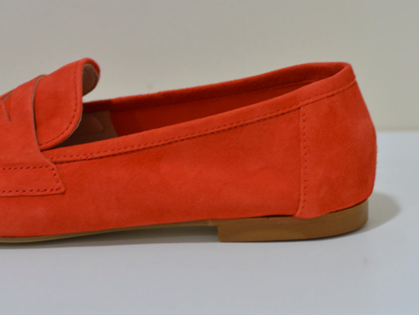 Gianluca Pisati Moccasins / Loafer Adele aus feinstem Wildleder (Gamsleder) in corallo