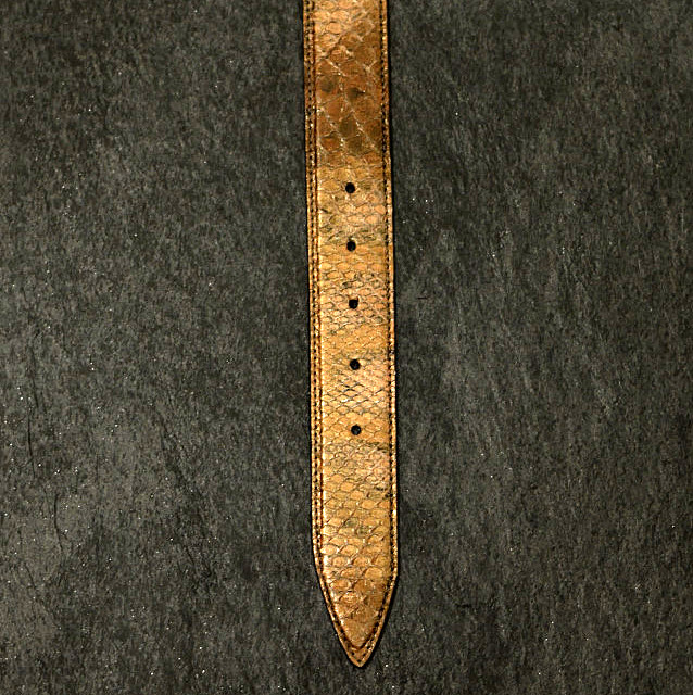 Ralph Gladen Schlangenledergürtel Python Breite 3,5cm in festlichem bronze / gold