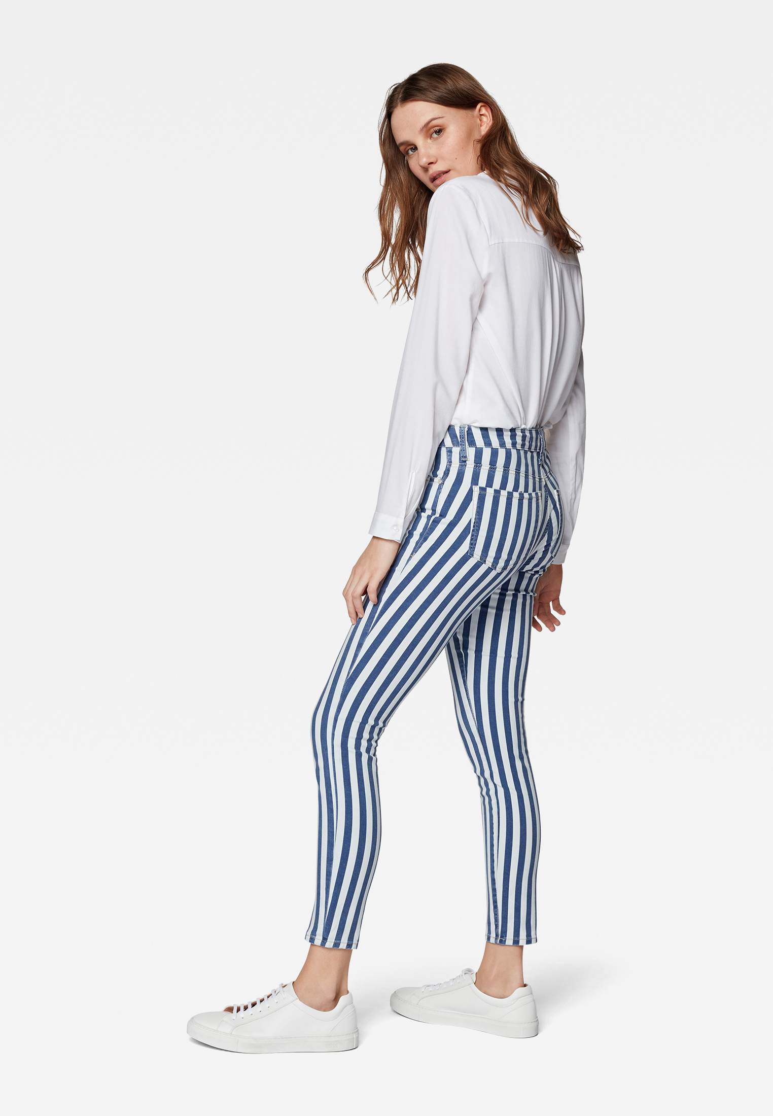 Mavi Tess Super Skinny Jeans mit  hohem Bund white Stripe