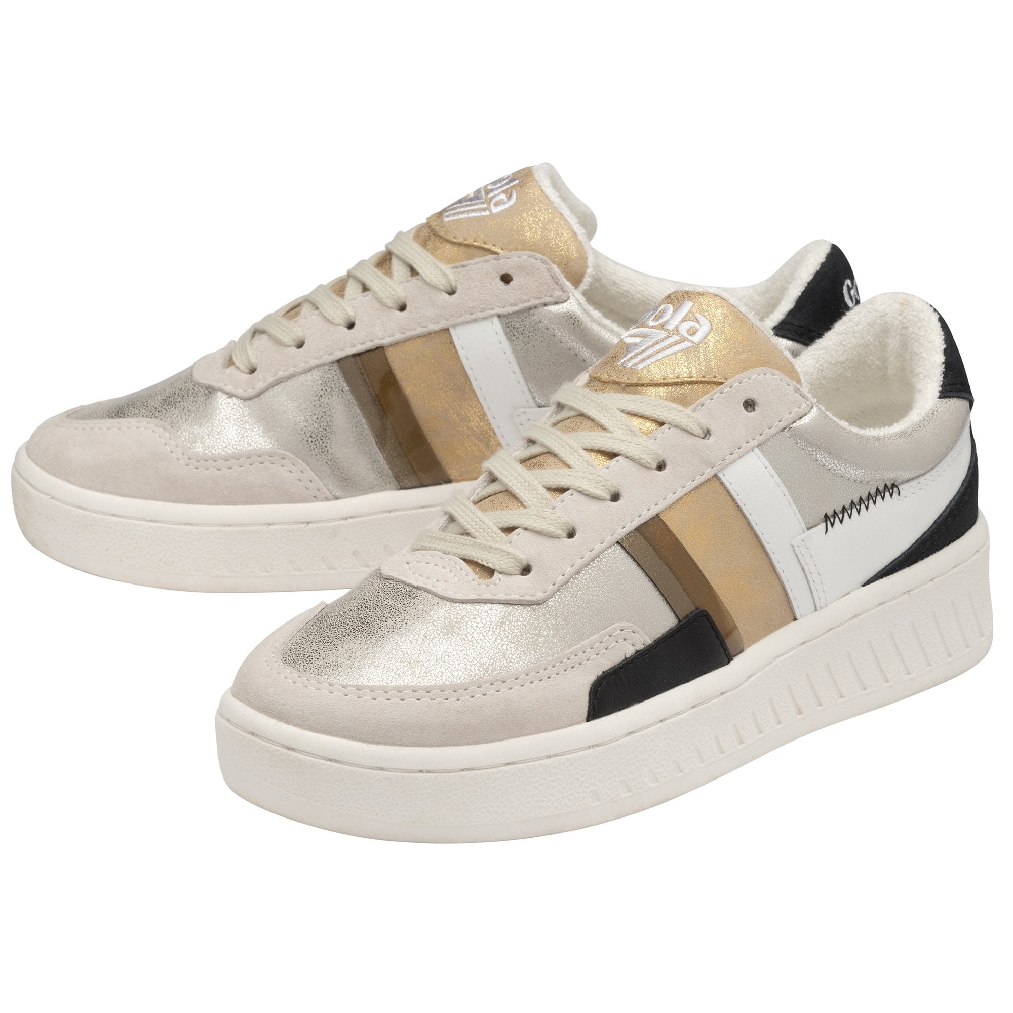 Gola Classics Women's Sneaker Grandslam Trainers Silver/Gold/Multi