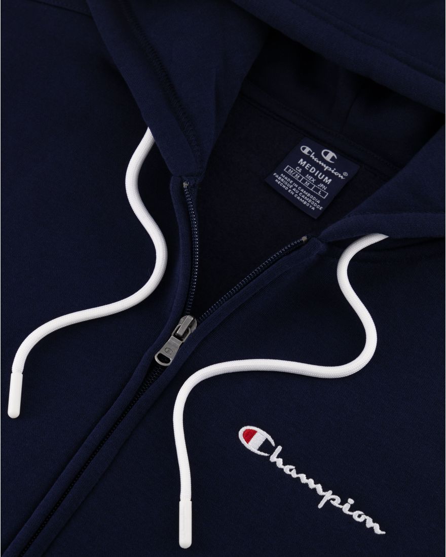Champion Fleece-Kapuzenpullover mit durchgehendem Reißverschluss und Stickerei in blau Champion Fleece-Kapuzenpullover mit durchgehendem Reißverschluss und Stickerei in blau