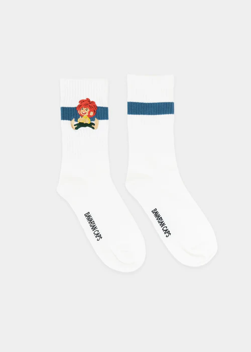 Bavarian Caps  Sportsocken Pumuckl lacht in weiß / Socken Bavarian Caps  Sportsocken Pumuckl lacht in weiß / Socken