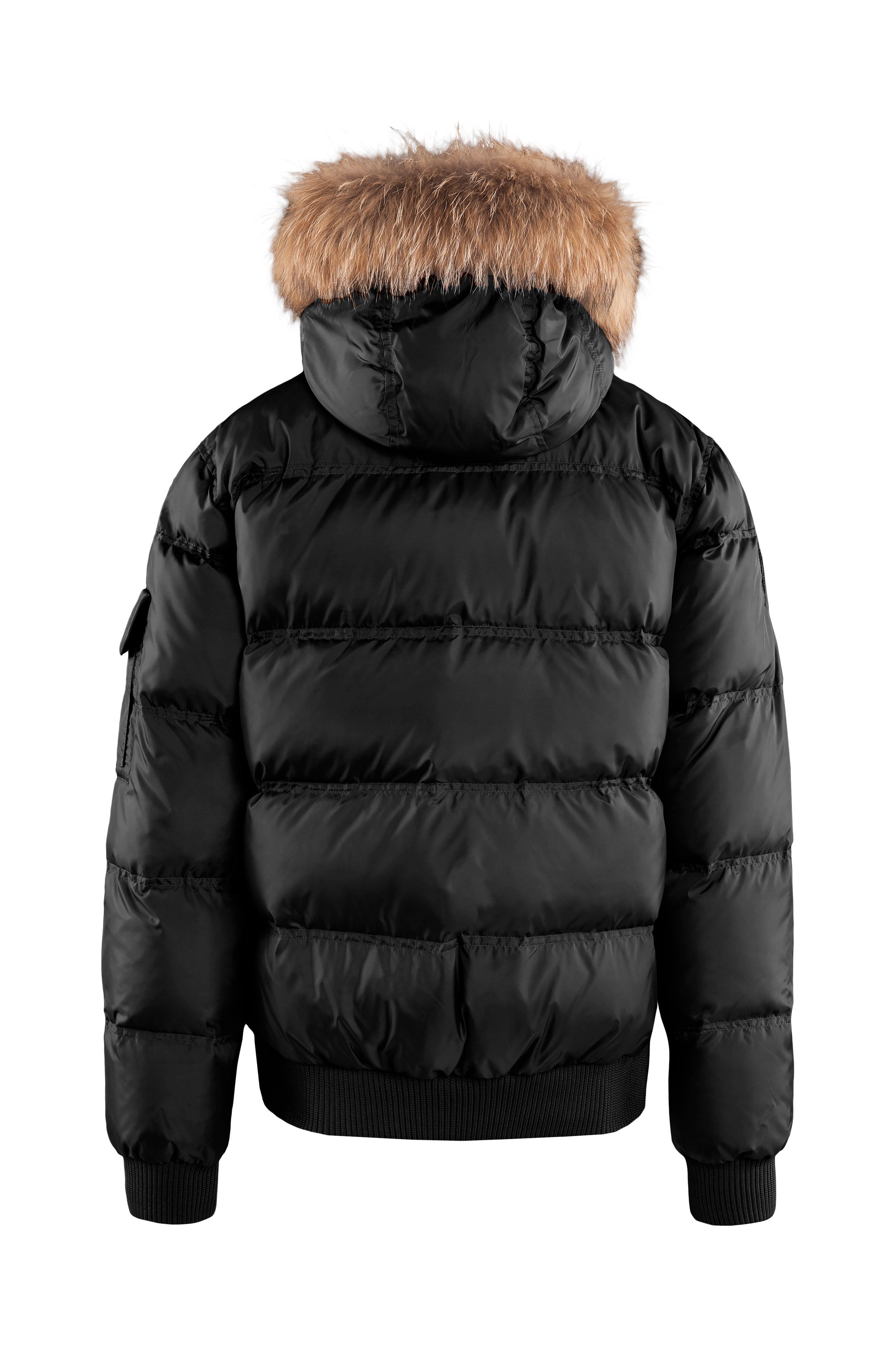 BomBoogie Daunen Bomberjacke mit echtem Pelz in schwarz Modell: 24/25 BomBoogie Daunen Bomberjacke mit echtem Pelz in schwarz Modell: 24/25
