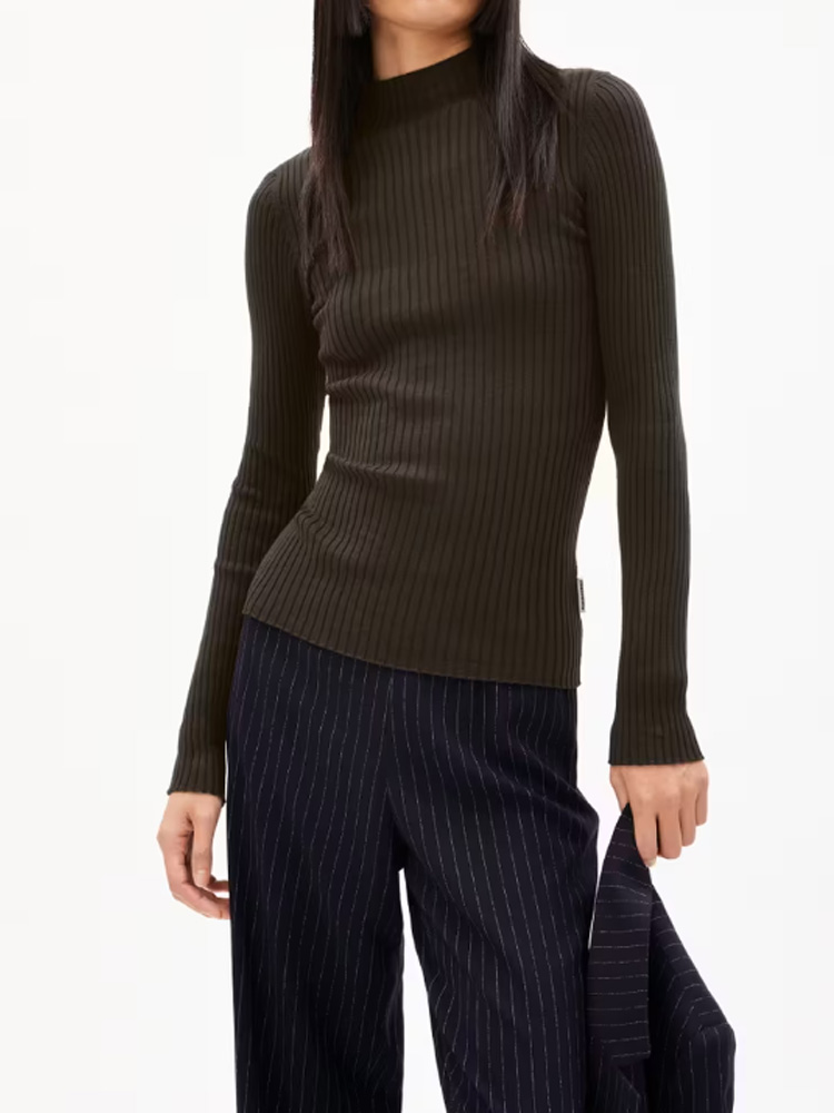 Armedangels ALAANIA Pullover Slim Fit aus Bio-Baumwolle in coffee