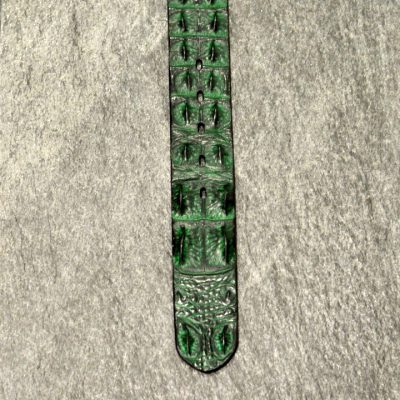 Fausto Colato Krokodilleder-Gürtel Crocodile Sonderbreite 4,5 cm Grün/ Verde