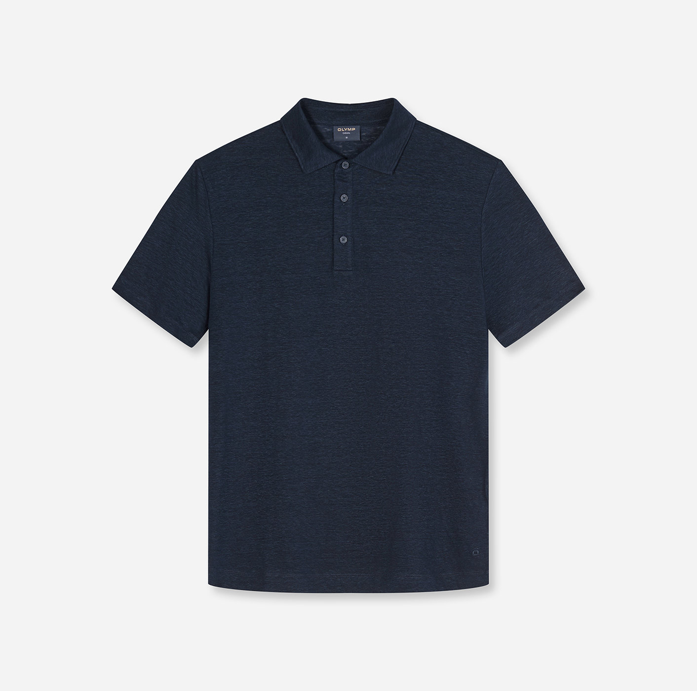Olymp Casual Wirk Polo aus Leinen, Marine