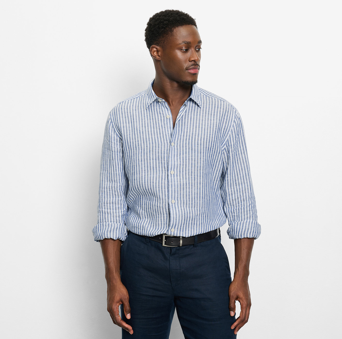 Olymp Casual Freizeithemd aus Leinen, regular fit, Kent, Royal