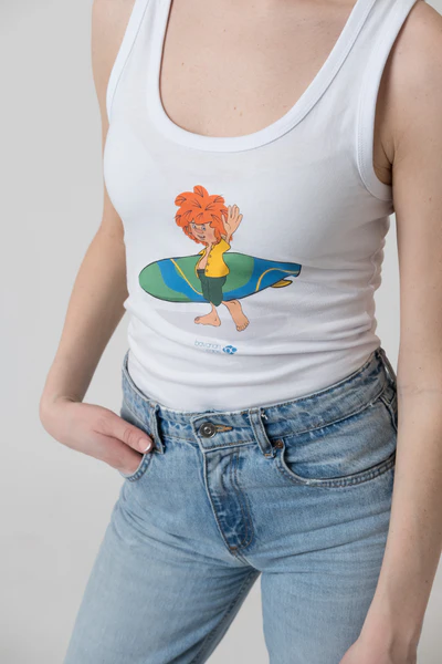 Bavarian Caps  Top "Pumuckl surft" - weiß FT73-2