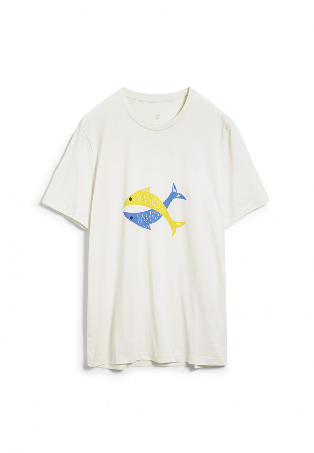 Armedangels JAAMES FISH T-Shirt aus 100% Bio-Baumwolle light linen Armedangels JAAMES FISH T-Shirt aus 100% Bio-Baumwolle light linen