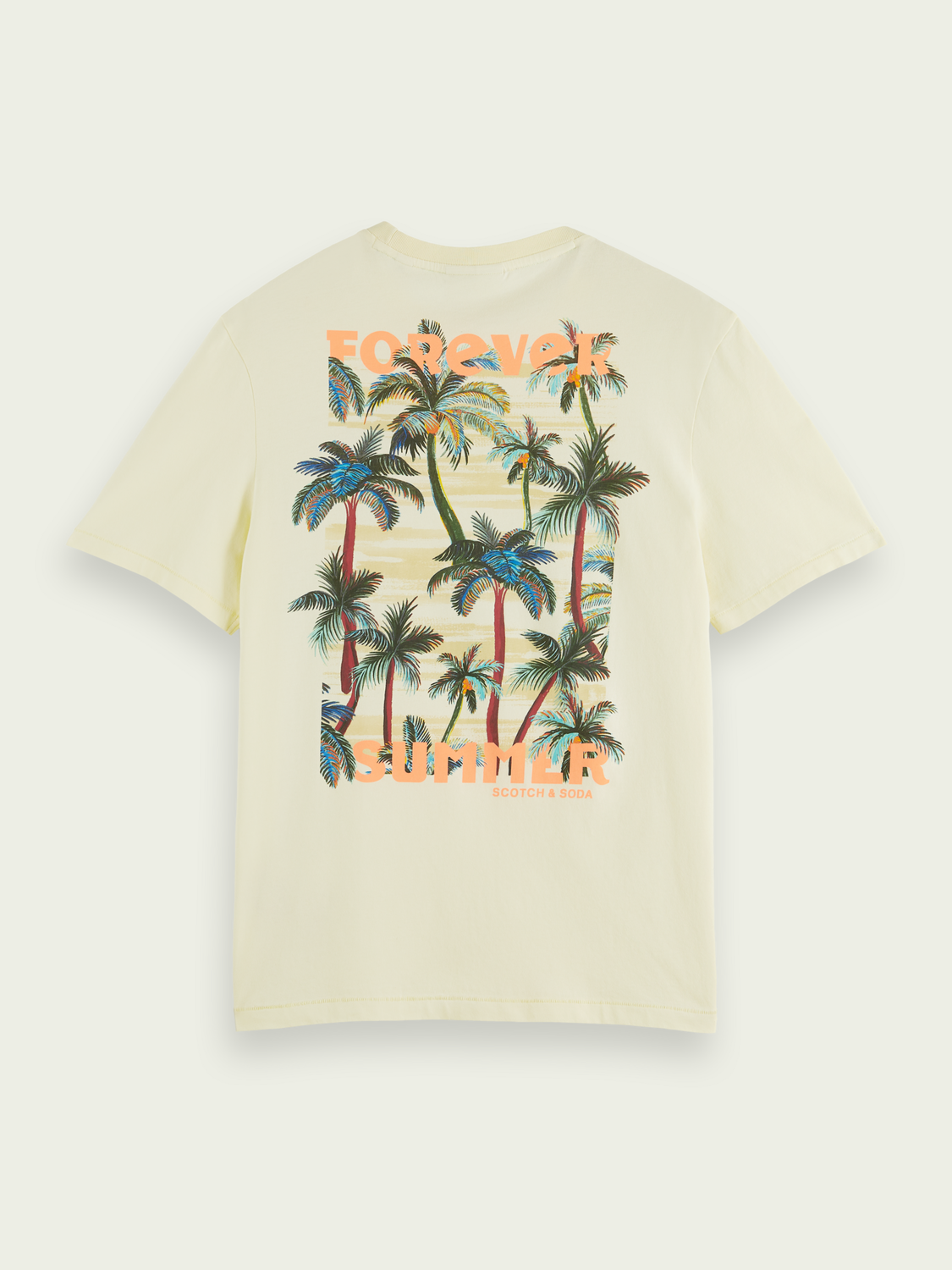 Scotch&Soda Artwork crewneck T-Shirt aus Bio-Baumwolle in Banana Scotch&Soda Artwork crewneck T-Shirt aus Bio-Baumwolle in Banana