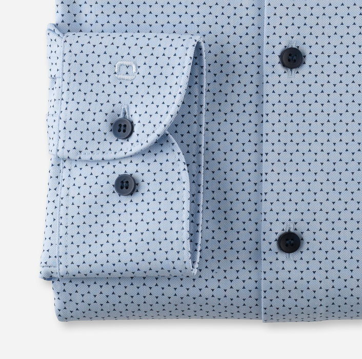 OLYMP Level Five 24/Seven body fit, Businesshemd, Modern Kent, Bleu / GREENCHOICE