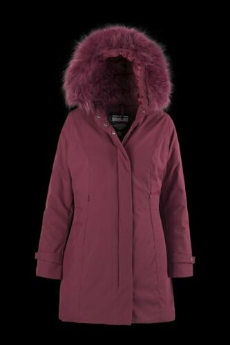 BOMBOOGIE Daunen Mantel / Parka CW 4638 T mit Echtfell (Waschbär) / Lila