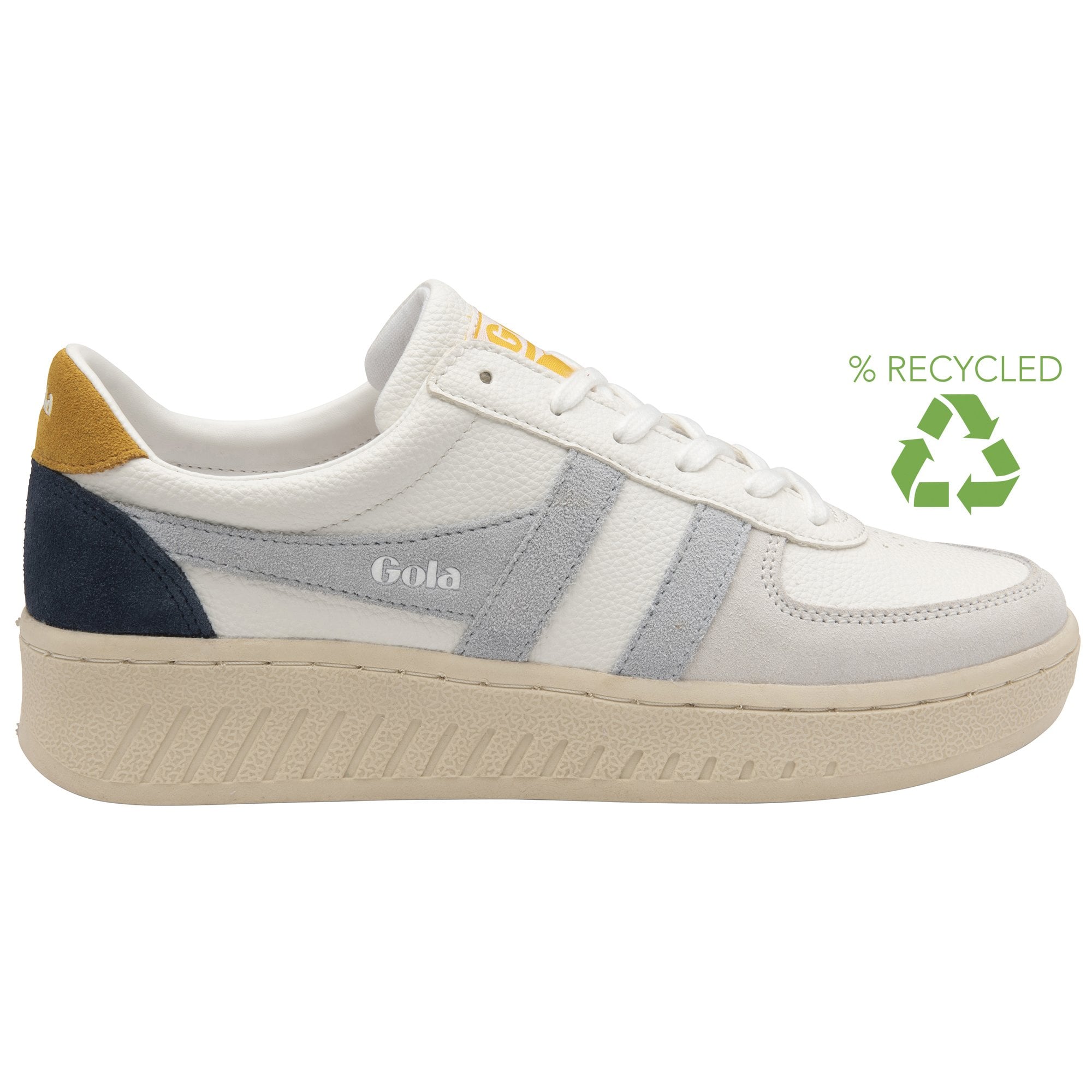  Gola Classics Women's Grandslam Trident Trainers Sneaker in White/Ice Blue/Sun