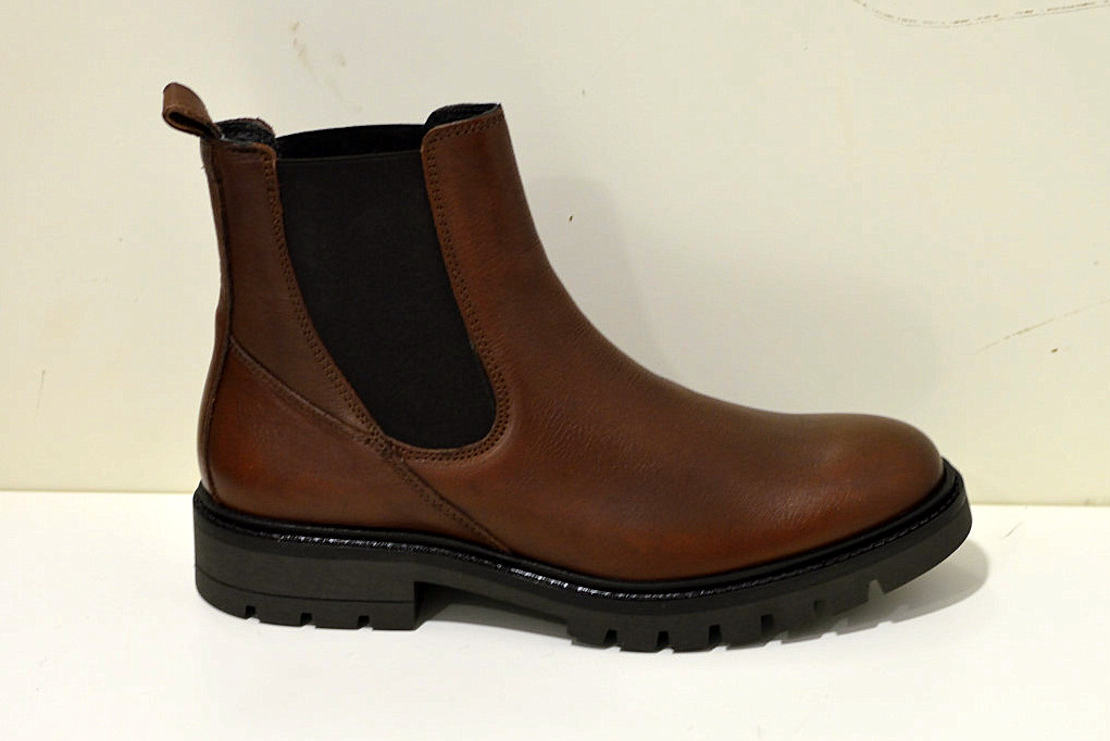 Franzini  Herren Chelsea Boots aus Leder in braun mit grober Sohle 