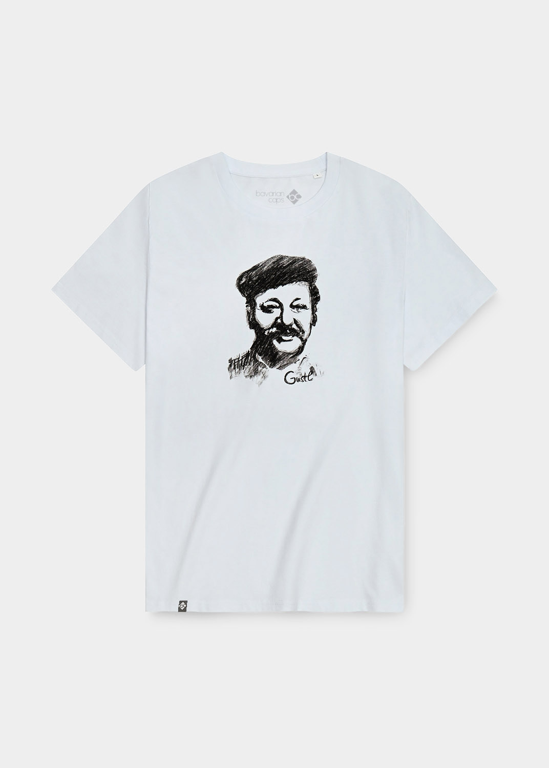 Bavarian Caps T-Shirt "Gustl" - Pumuckl / Meister Eder weiß aus Bio Baumwolle