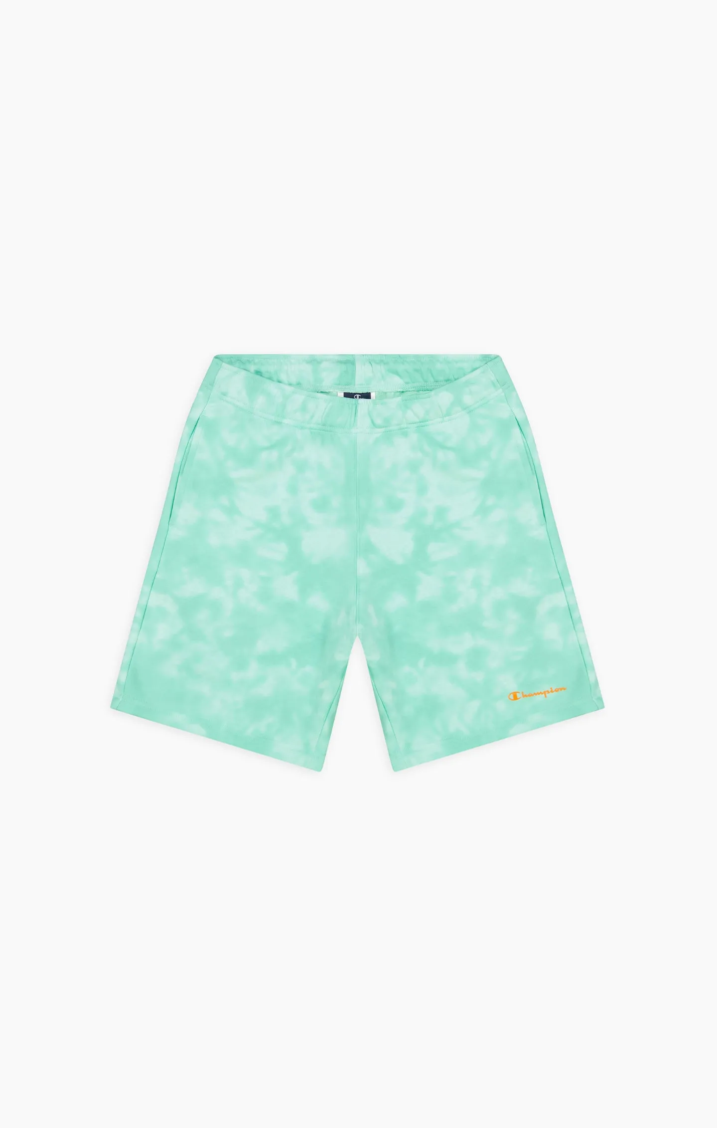 Champion Tie-Dye Shorts aus leichter Baumwolle in lime green