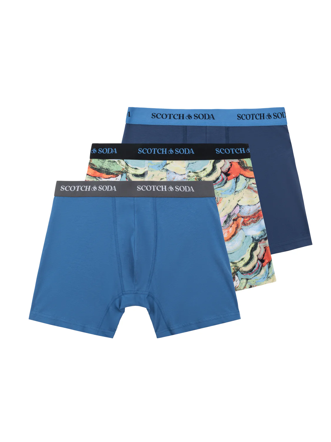 Scotch&Soda 3-PACK MEN'S COTTON BOXERS in Blue