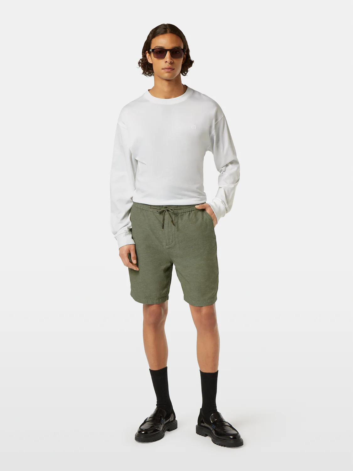 Scotch&Soda Fave Bermuda Shorts aus Baumwolle / Leinen