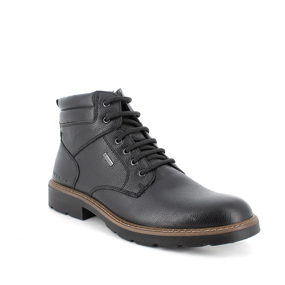 Igi&Co Wasserdichte Herrenstiefelette mit GORE-Tex und warmer Fütterung aus Leder in schwarz 