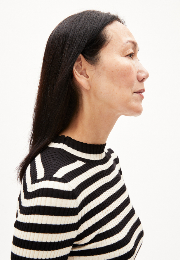 Armedangels ALAANIA STRIPED Pullover aus Bio-Baumwolle in black-oatmikl Armedangels ALAANIA STRIPED Pullover aus Bio-Baumwolle in black-oatmikl