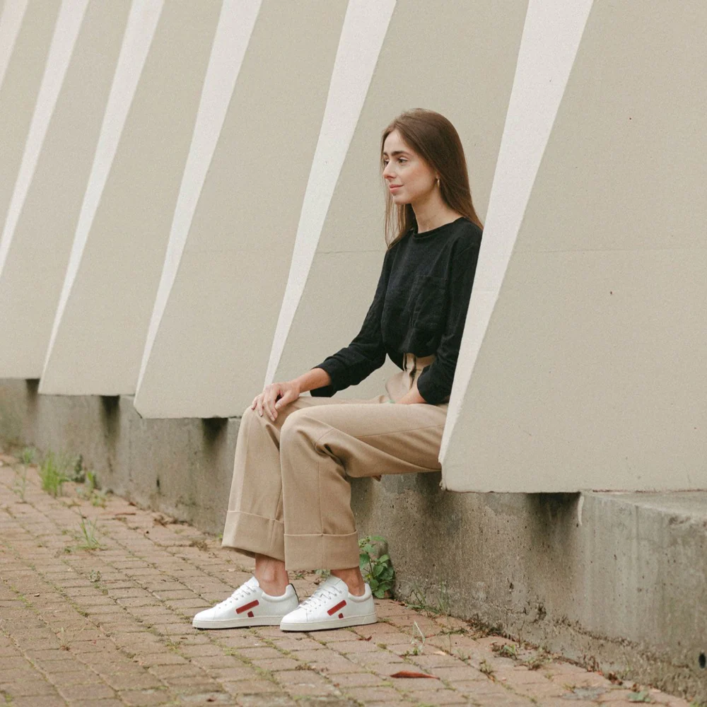 O.T.A Paris On The Asphalt Leder Sneaker KELWOOD in weiß /burgundy O.T.A Paris On The Asphalt Leder Sneaker KELWOOD in weiß /burgundy