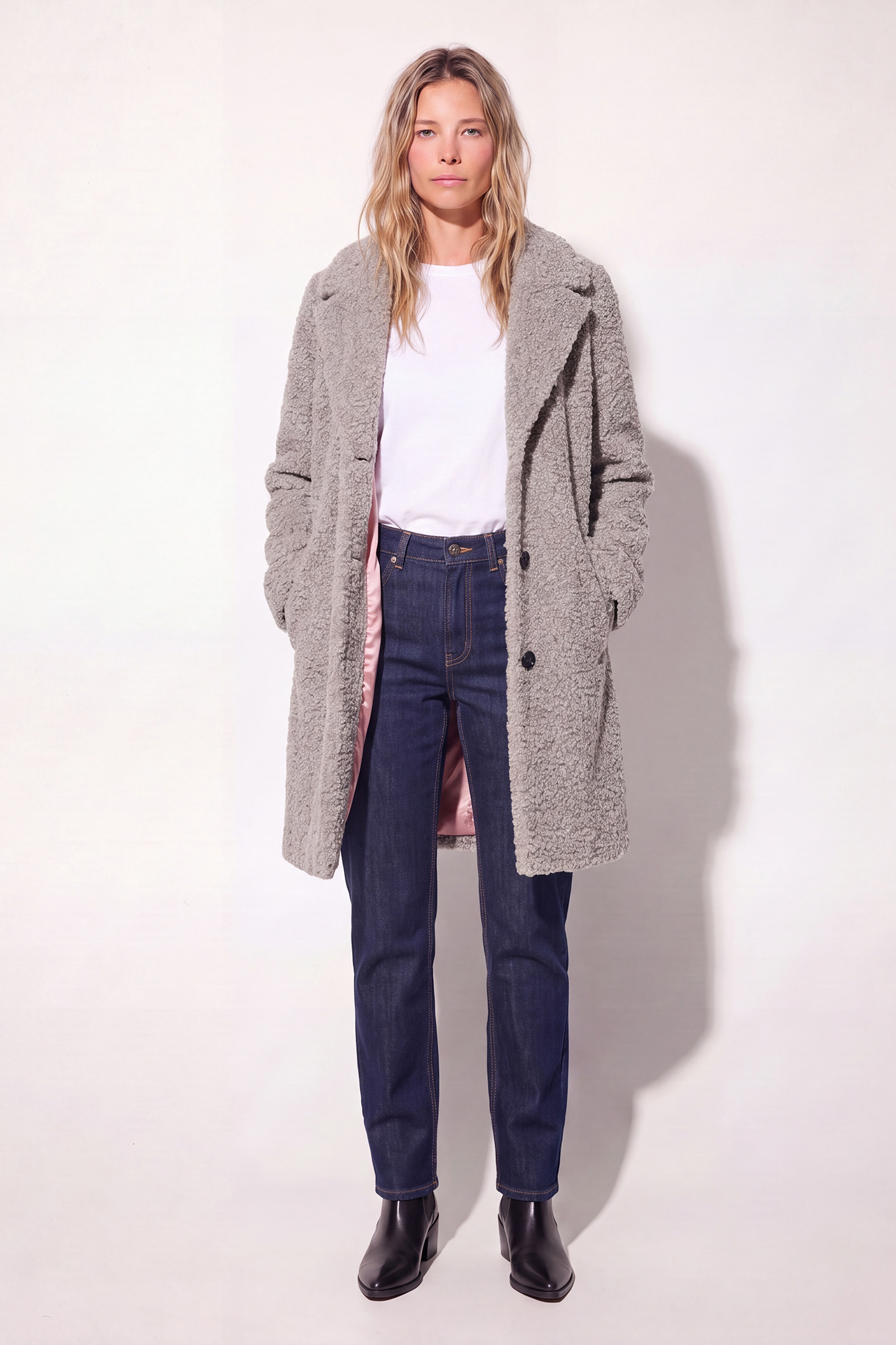 RockandBlue Mantel Diddi Coat in grau / Kunstfell