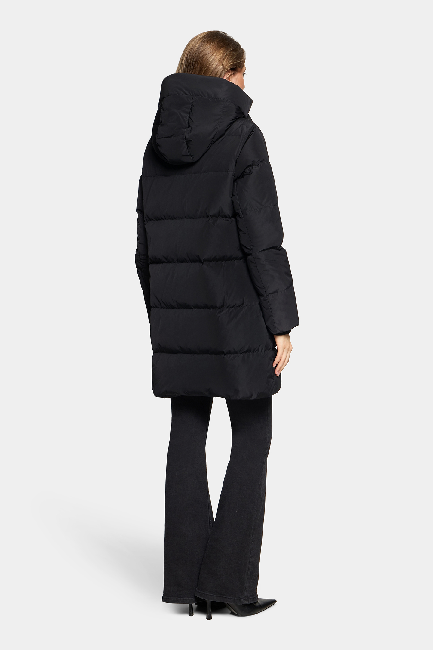RockandBlue Samantha lange Daunen Jacke in schwarz