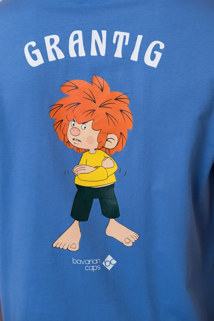 Bavarian Caps - HT104-2-2 T-Shirt "Grantler Klub: Pumuckl" - blau