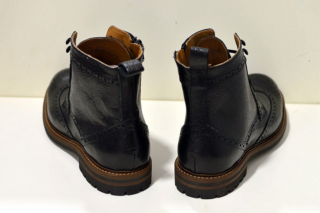 Franzini made in Italy Aston Bastioni  Herren Stiefelette / Boot aus Leder mit Struktur in schwarz 