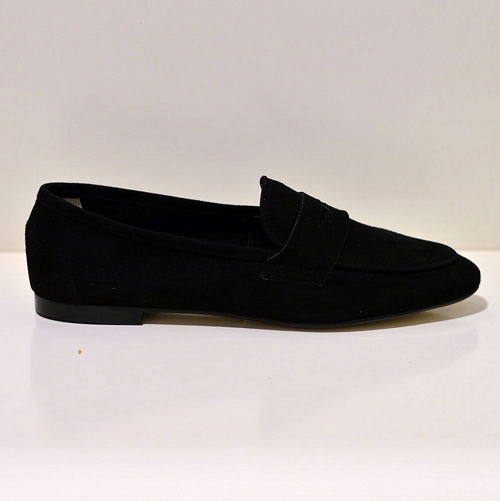 Gianluca Pisati Moccasins / Loafer Adele aus feinstem Wildleder (Gamsleder) in schwarz