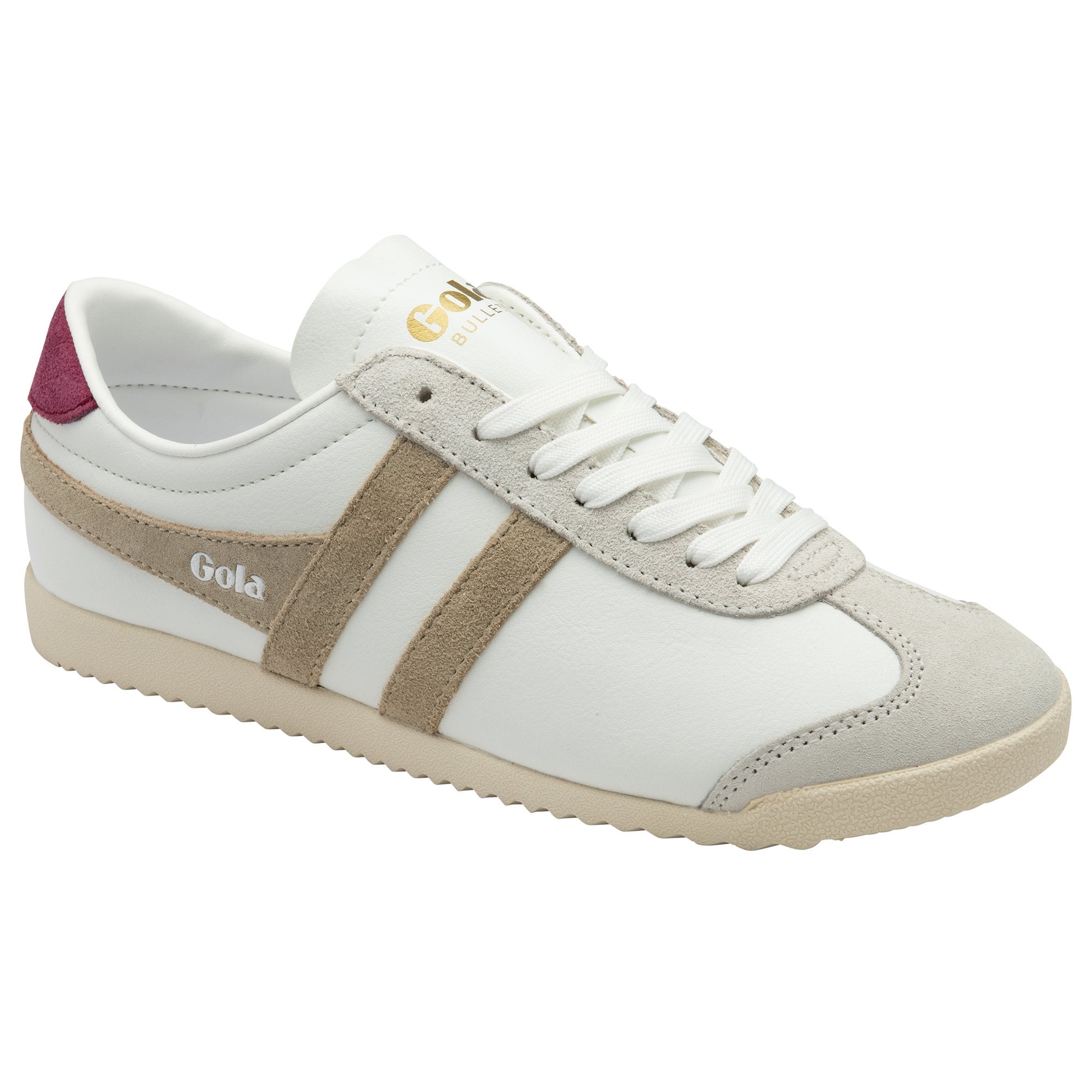 Gola Classics Women's Sneaker Bullet Pure Trainers in White/Bone/Cerise Gola Classics Women's Sneaker Bullet Pure Trainers in White/Bone/Cerise