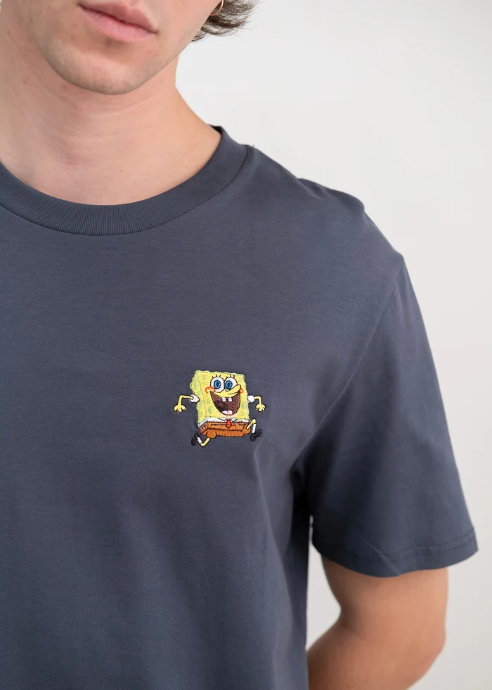 Bavarian Caps T-Shirt "SpongeBob läuft" - schiefergrau