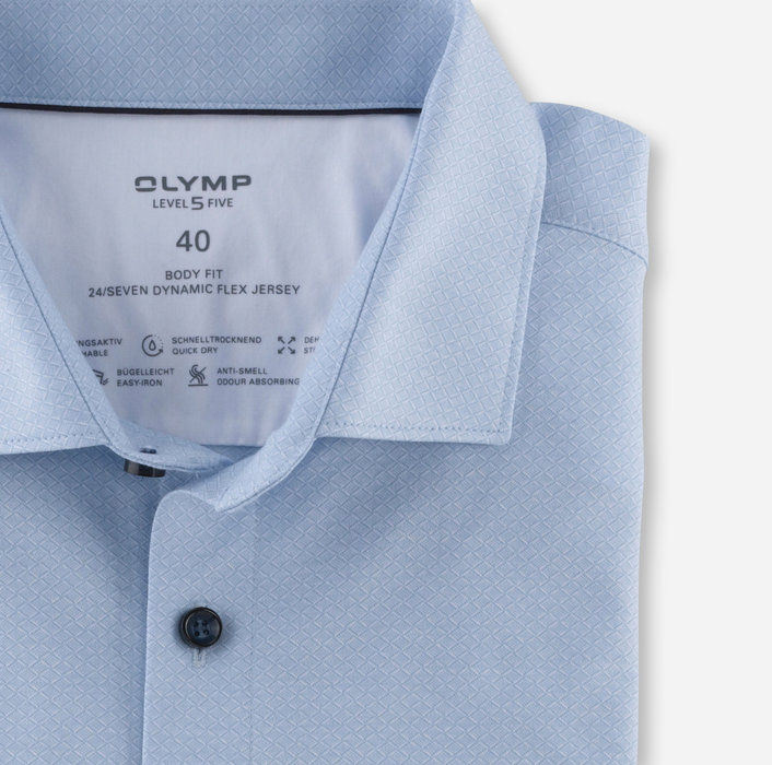 OLYMP GREENCHOICE Level Five 24/Seven body fit, Businesshemd, Modern Kent, Bleu 