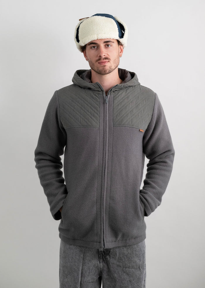 Bavarian Caps - HS90-1 Stepp Strickjacke "Michl" - dunkelgrau