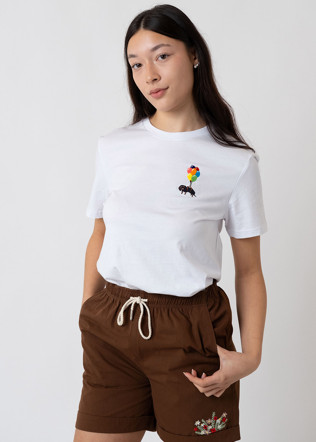 Bavarian Caps T-Shirt "Dackelexpress: Stick" - weiß für Damen