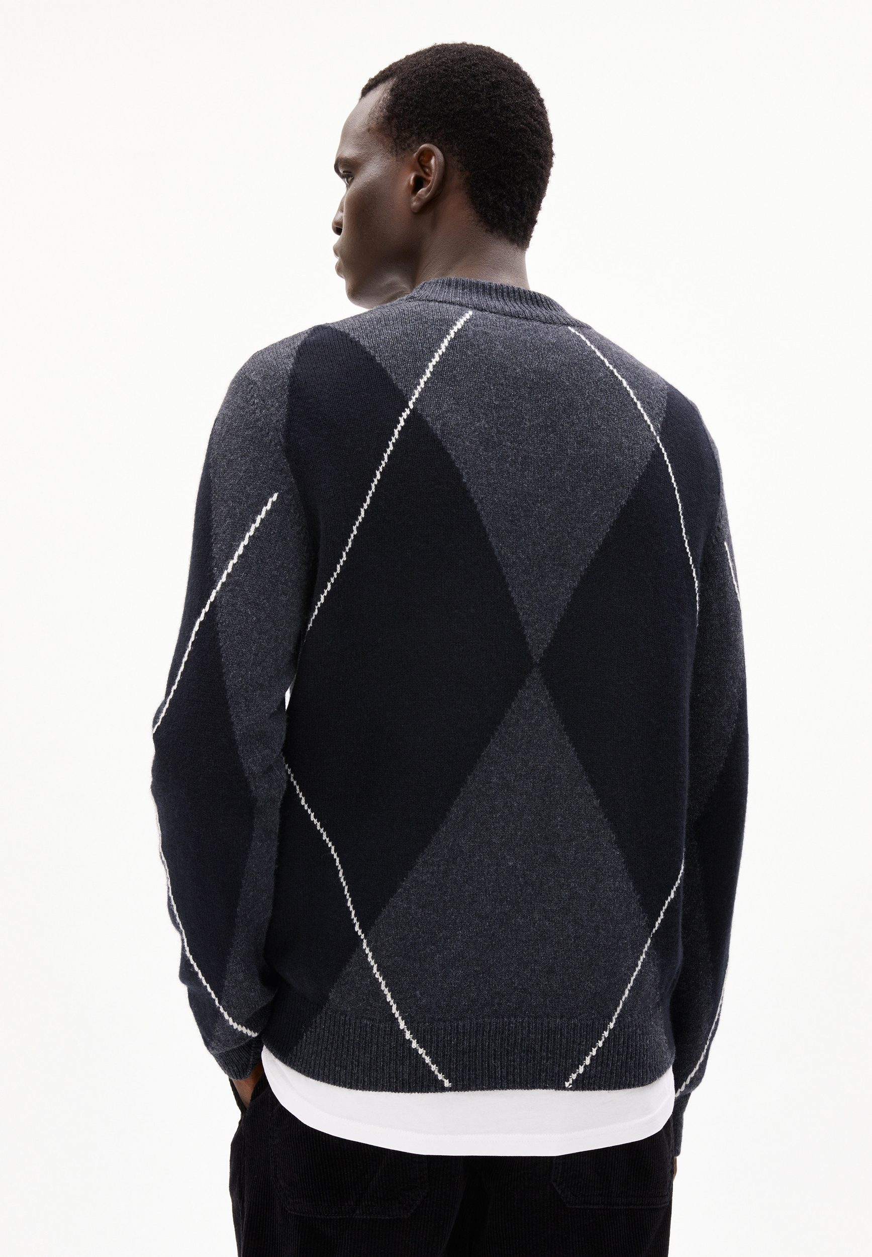 Armedangels AARGELIUS Pullover Regular Fit aus Bio-Woll Mix in steel melange-black-oatmilk