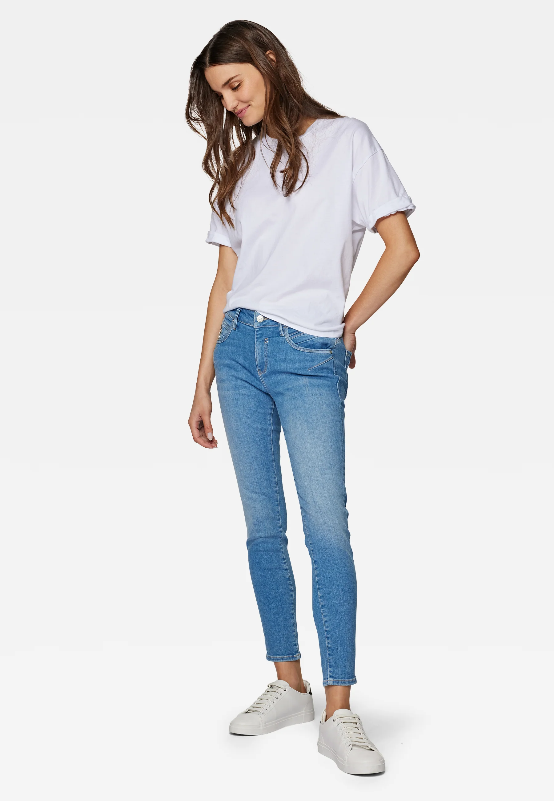 Mavi ADRIANA | Mid-Rise, Super Skinny in LT Blue Glam 